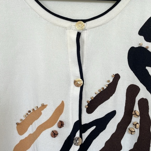 -Vintage Nicaya Graphic and Bead Cardigan - Picture 7 of 10
